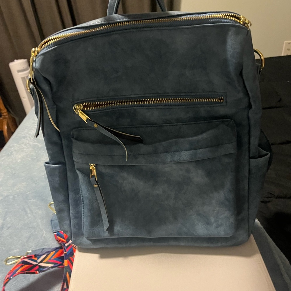 Itzy Ritzy Blue Backpack - Picture 3 of 4